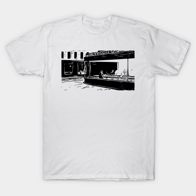 Nighthawks | Edward Hopper | 1942 | Line art T-Shirt by Classical